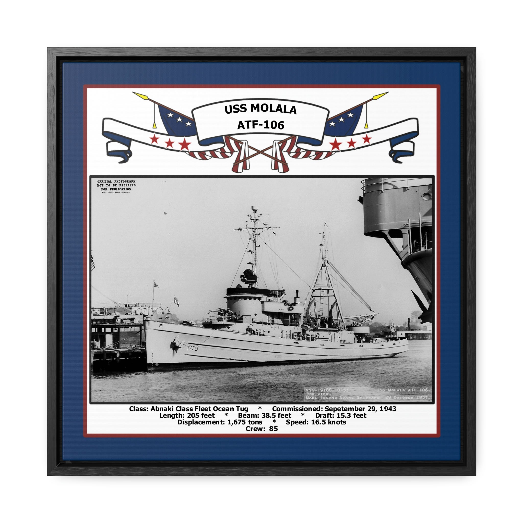 USS Molala ATF-106 Navy Floating Frame Photo – Navy Emporium