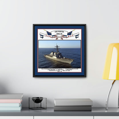 USS Porter DDG-78 Navy Floating Frame Photo Desk View