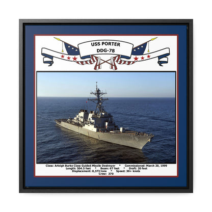 USS Porter DDG-78 Navy Floating Frame Photo Front View