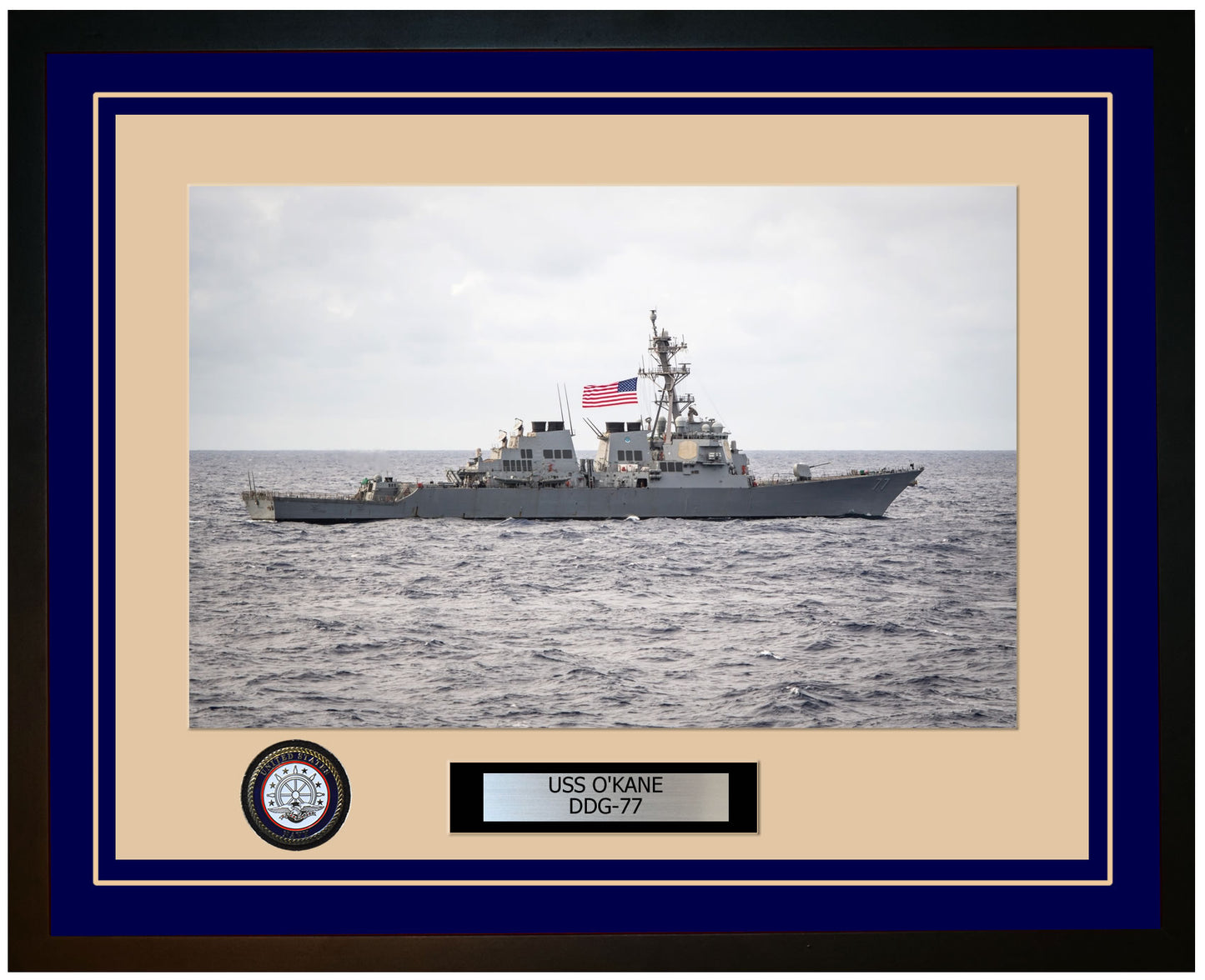 USS O'KANE DDG-77 Framed Navy Ship Photo Blue
