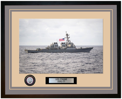 USS O'KANE DDG-77 Framed Navy Ship Photo Grey