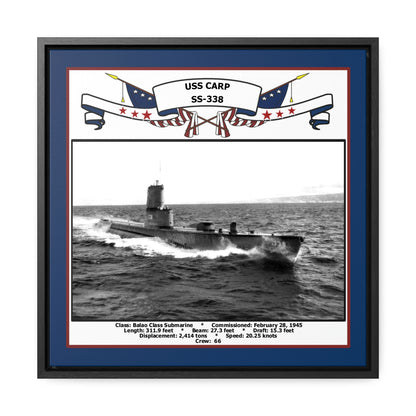 USS Carp SS-338 Navy Floating Frame Photo Front View