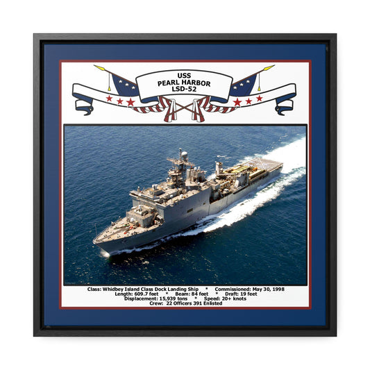 USS Pearl Harbor LSD-52 Navy Floating Frame Photo Front View
