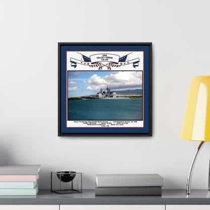 USS Valley Forge CG-50 Navy Floating Frame Photo Desk View