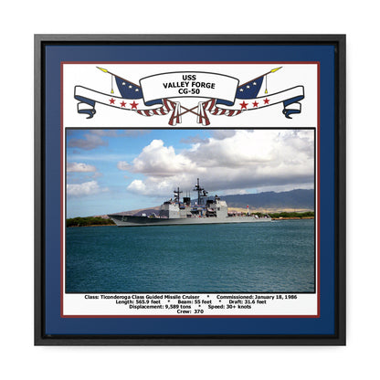 USS Valley Forge CG-50 Navy Floating Frame Photo Front View