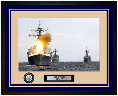 USS O'KANE DDG-77 Framed Navy Ship Photo Blue