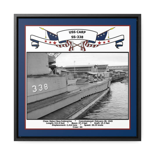 USS Carp SS-338 Navy Floating Frame Photo Front View