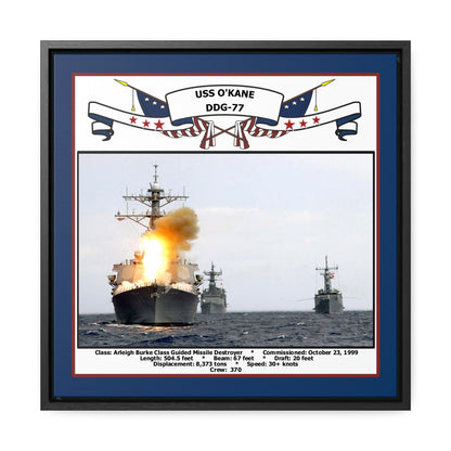 USS Okane DDG-77 Navy Floating Frame Photo Front View
