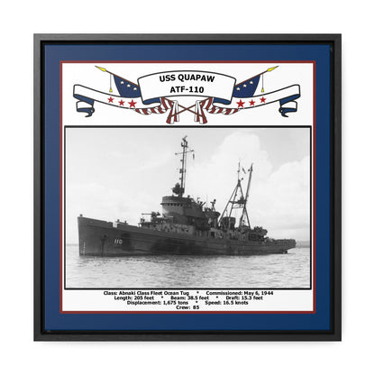USS Quapaw ATF-110 Navy Floating Frame Photo Front View