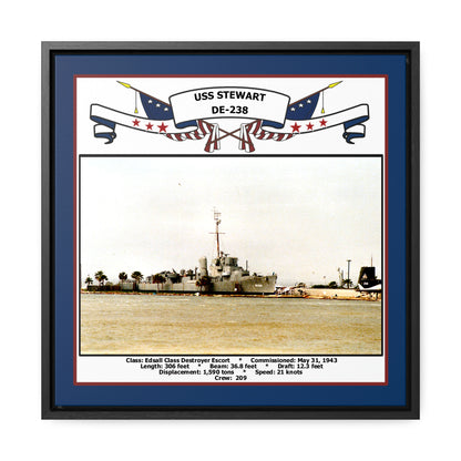 USS Stewart DE-238 Navy Floating Frame Photo Front View
