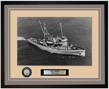 USS SARSI ATF-111 Framed Navy Ship Photo Grey