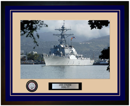 USS O'KANE DDG-77 Framed Navy Ship Photo Blue