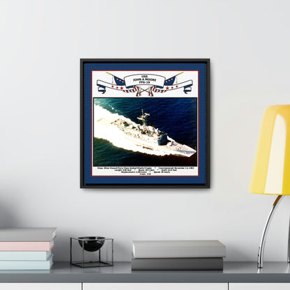 USS John A Moore FFG-19 Navy Floating Frame Photo Desk View