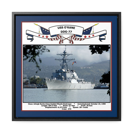 USS Okane DDG-77 Navy Floating Frame Photo Front View
