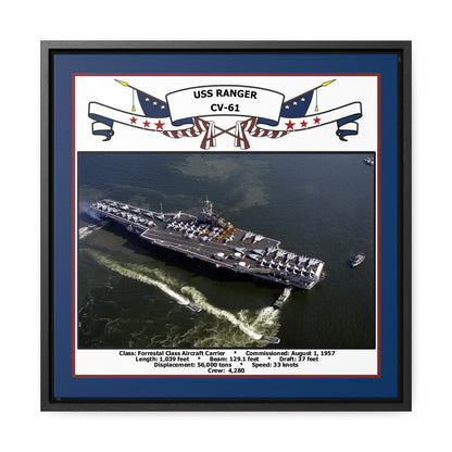 USS Ranger CV-61 Navy Floating Frame Photo Front View