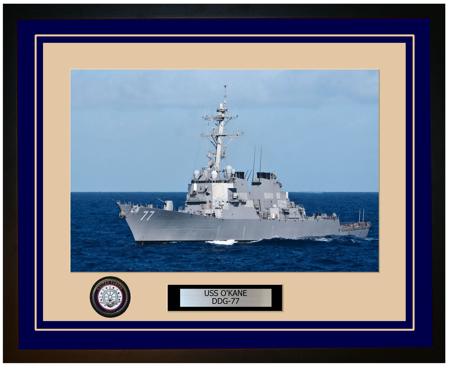 USS O'KANE DDG-77 Framed Navy Ship Photo Blue