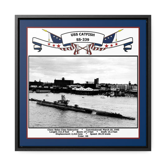 USS Catfish SS-339 Navy Floating Frame Photo Front View