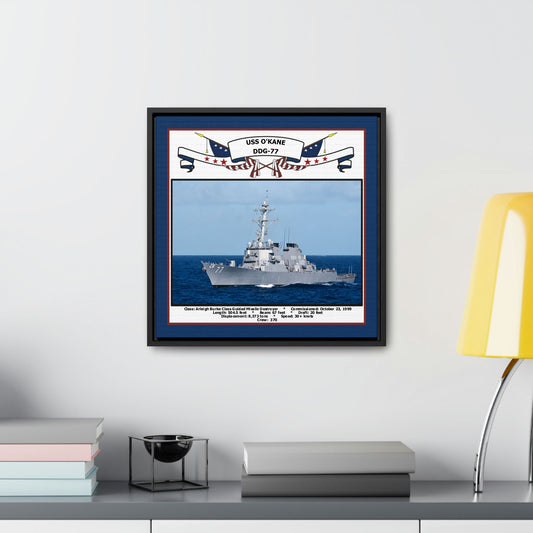 USS Okane DDG-77 Navy Floating Frame Photo Desk View