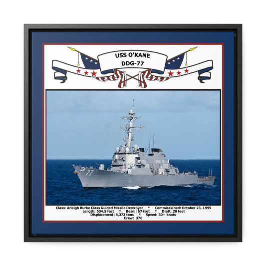 USS Okane DDG-77 Navy Floating Frame Photo Front View