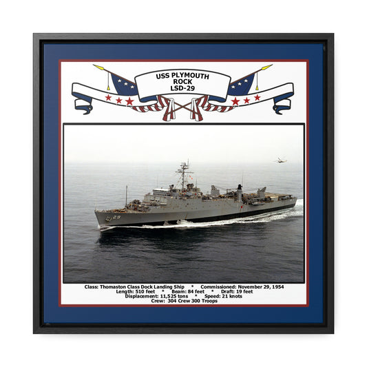 USS Plymouth Rock LSD-29 Navy Floating Frame Photo Front View