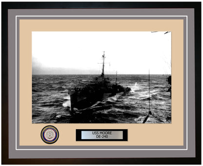 USS Moore DE-240 Framed Navy Ship Photo Grey