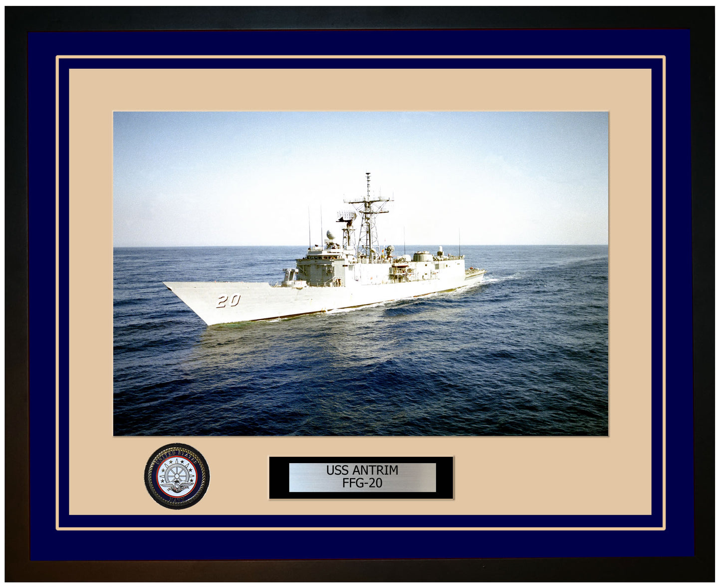 USS ANTRIM FFG-20 Framed Navy Ship Photo Blue