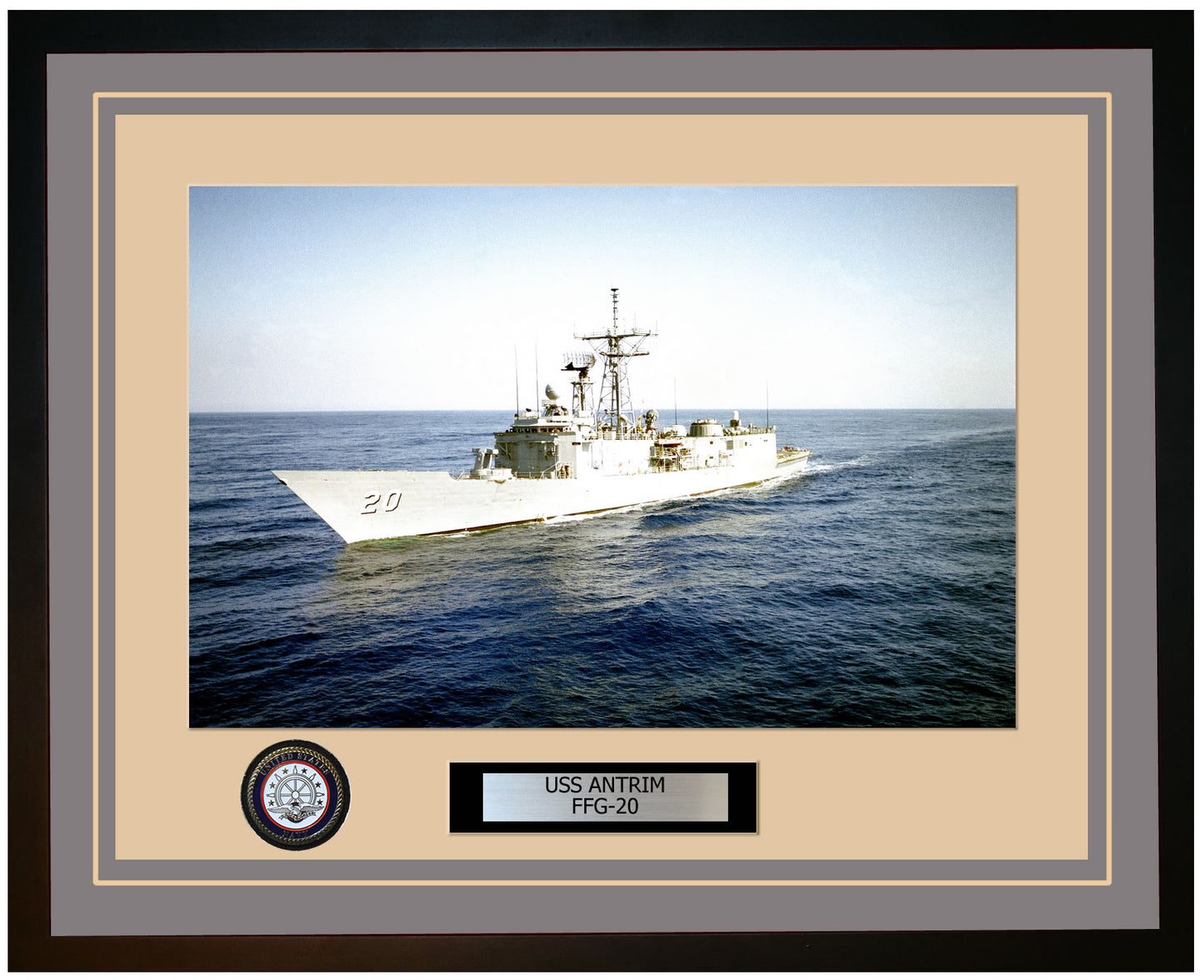 USS ANTRIM FFG-20 Framed Navy Ship Photo Grey