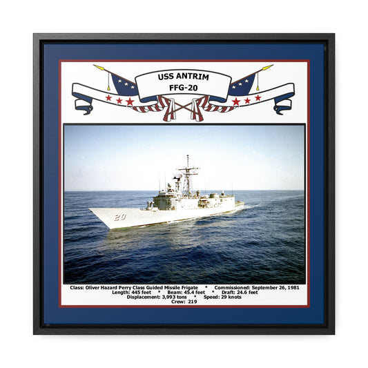 USS Antrim FFG-20 Navy Floating Frame Photo Front View
