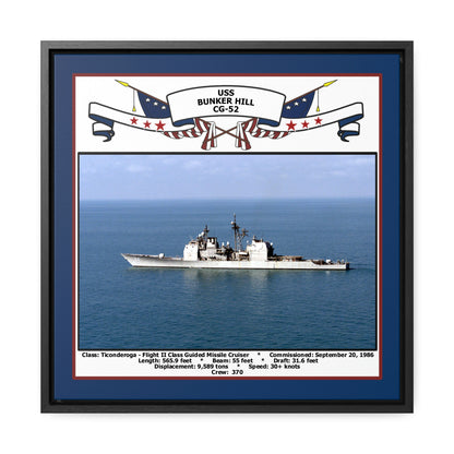 USS Bunker Hill CG-52 Navy Floating Frame Photo Front View