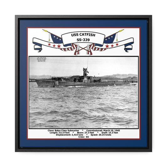 USS Catfish SS-339 Navy Floating Frame Photo Front View
