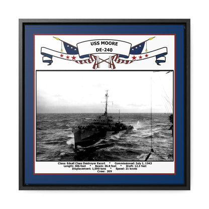 USS Moore DE-240 Navy Floating Frame Photo Front View