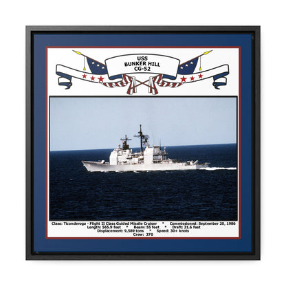 USS Bunker Hill CG-52 Navy Floating Frame Photo Front View