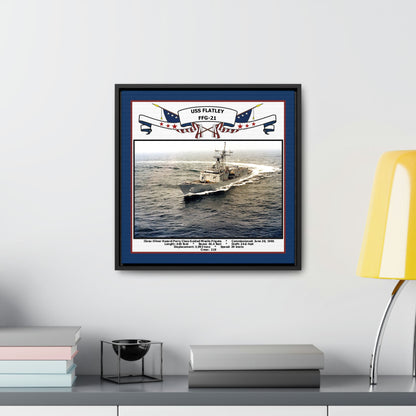 USS Flatley FFG-21 Navy Floating Frame Photo Desk View