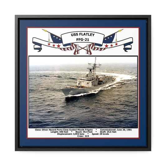 USS Flatley FFG-21 Navy Floating Frame Photo Front View