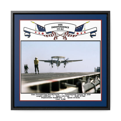 USS Independence CV-62 Navy Floating Frame Photo Front View