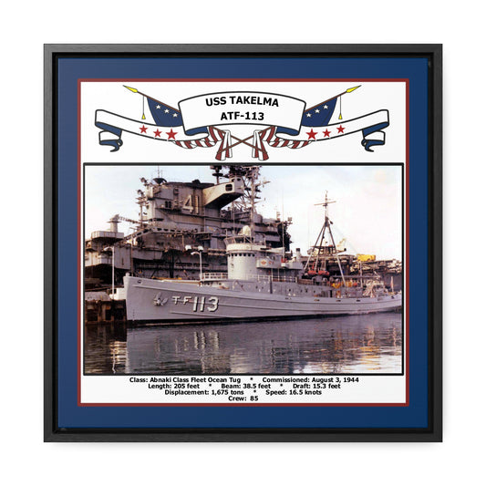 USS Takelma ATF-113 Navy Floating Frame Photo Front View
