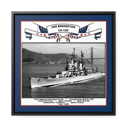 USS Bremerton CA-130 Navy Floating Frame Photo Front View