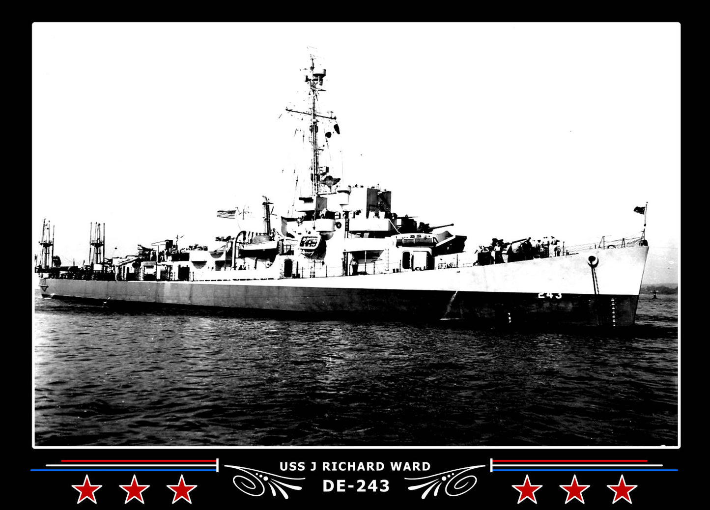 USS J Richard Ward DE-243 Canvas Photo Print