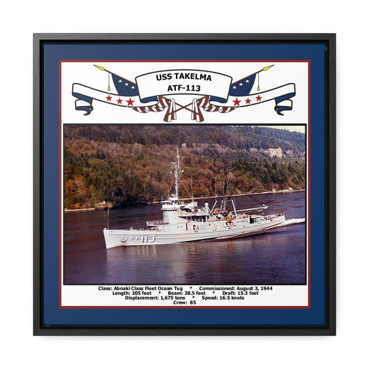 USS Takelma ATF-113 Navy Floating Frame Photo Front View