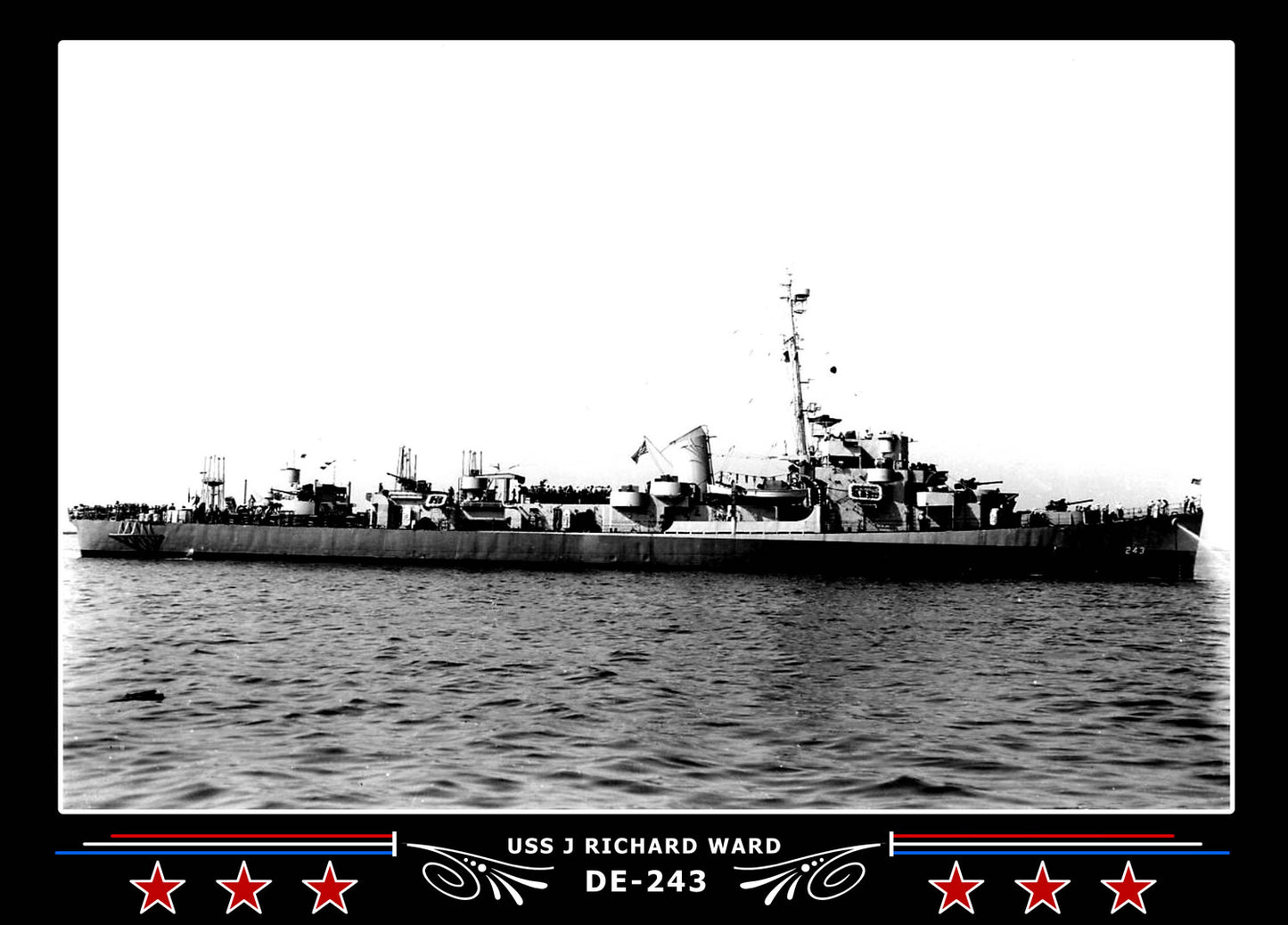 USS J Richard Ward DE-243 Canvas Photo Print