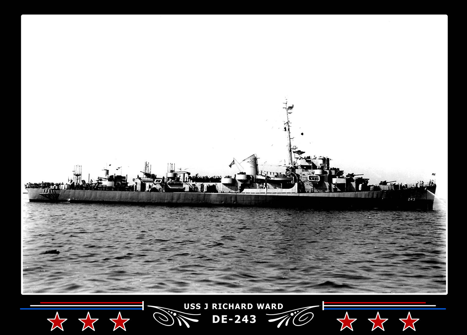 USS J Richard Ward DE-243 Canvas Photo Print
