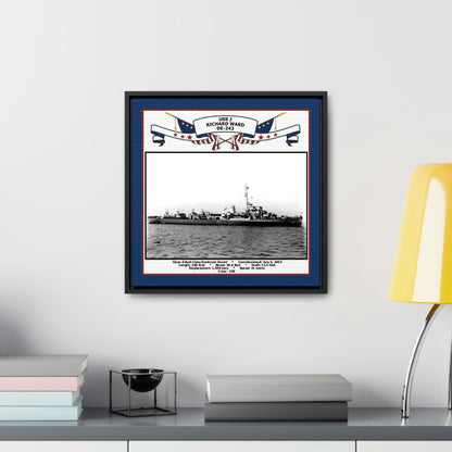 USS J Richard Ward DE-243 Navy Floating Frame Photo Desk View