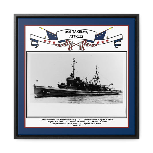 USS Takelma ATF-113 Navy Floating Frame Photo Front View