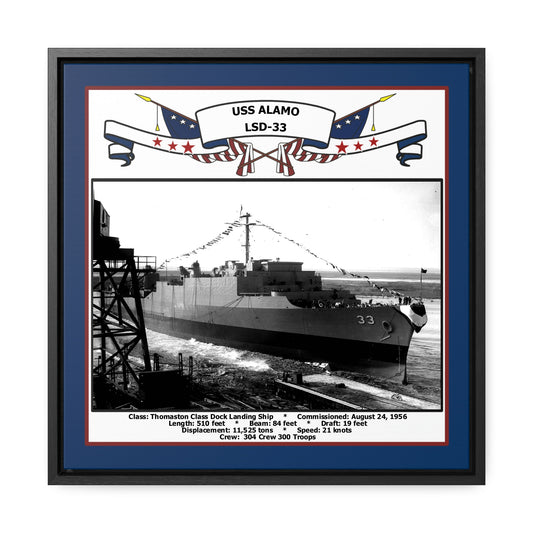 USS Alamo LSD-33 Navy Floating Frame Photo Front View