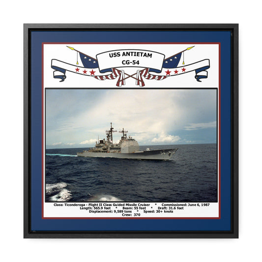 USS Antietam CG-54 Navy Floating Frame Photo Front View
