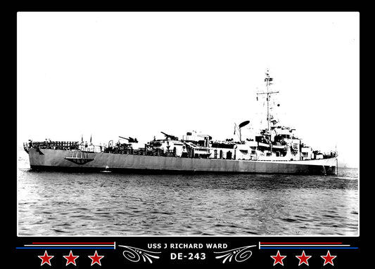 USS J Richard Ward DE-243 Canvas Photo Print