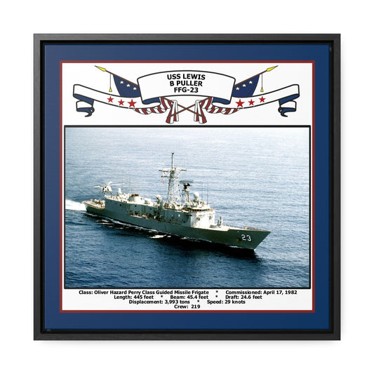 USS Lewis B Puller FFG-23 Navy Floating Frame Photo Front View