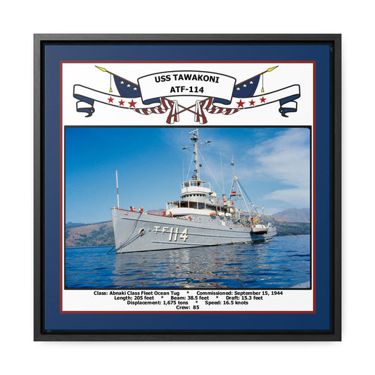USS Tawakoni ATF-114 Navy Floating Frame Photo Front View