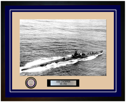 USS Chopper SS-342 Framed Navy Ship Photo Blue