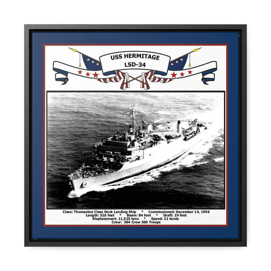 USS Hermitage LSD-34 Navy Floating Frame Photo Front View